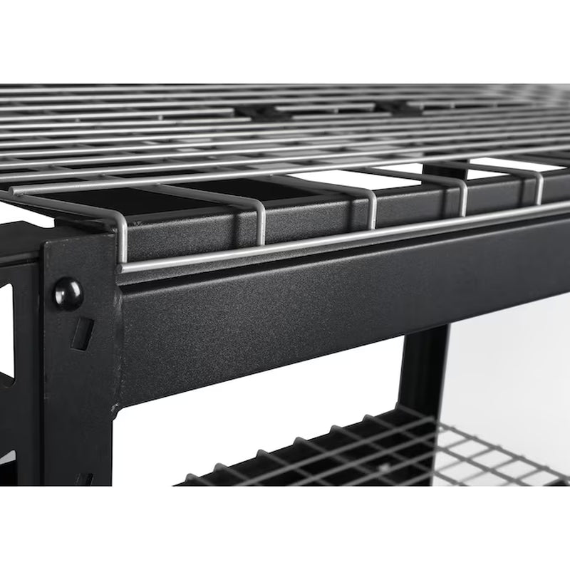 Bolted Steel Heavy Duty 4-Tier Utility Shelving Unit (77-In W X 24-In D X 72-In H), Black, (1500-Lb Capacity per Shelf)