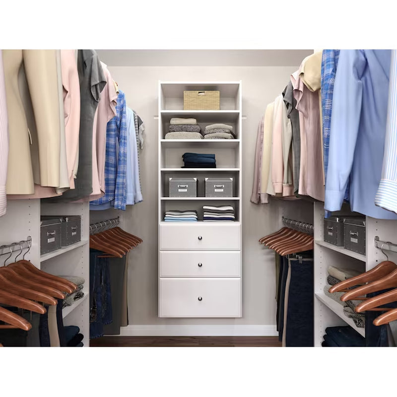 2.1-Ft to 2.1-Ft W X 7-Ft H White Solid Shelving Wood Closet System
