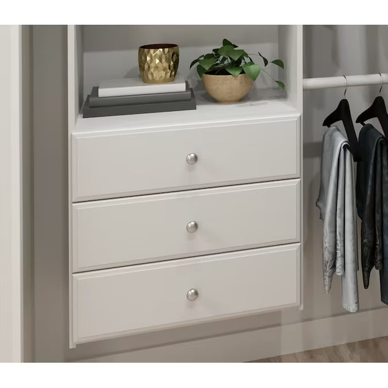 10.09-Ft to 12.09-Ft W X 6-Ft H White Solid Shelving Wood Closet System