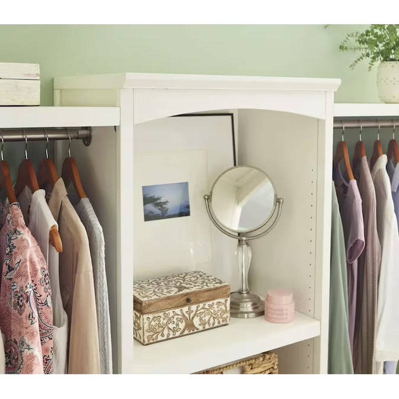 Hartford 5-Ft to 8-Ft W X 6.33-Ft H White Solid Shelving Wood Closet System