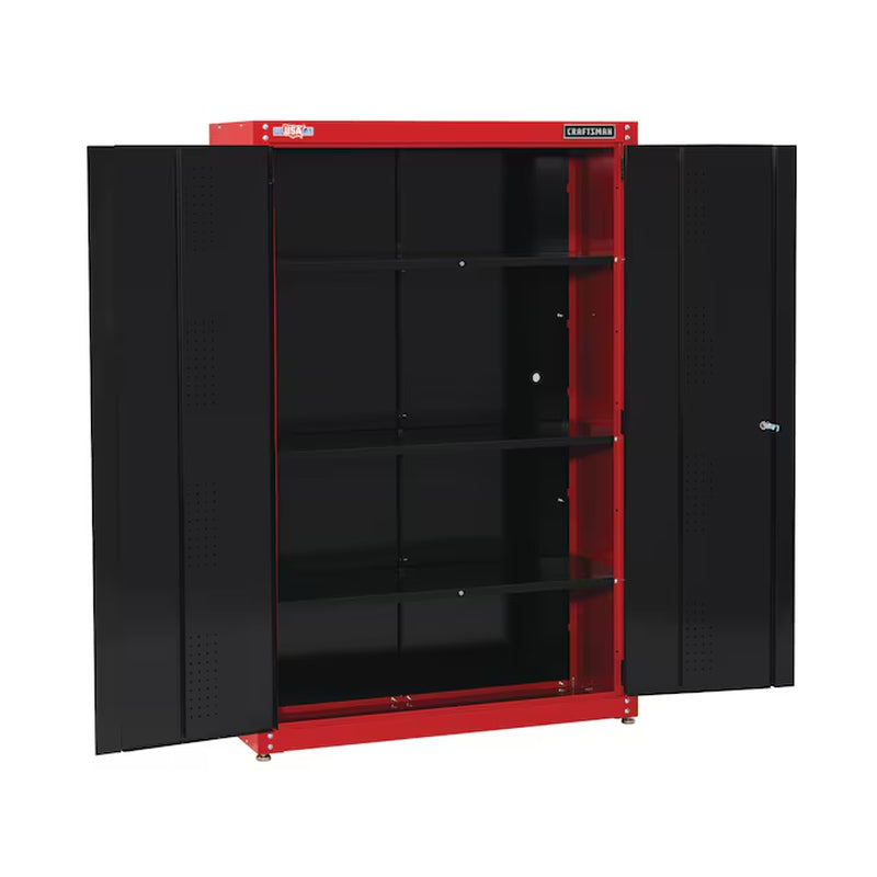 48-In W X 74-In H X 18-In D Freestanding Steel Garage Cabinet in Red