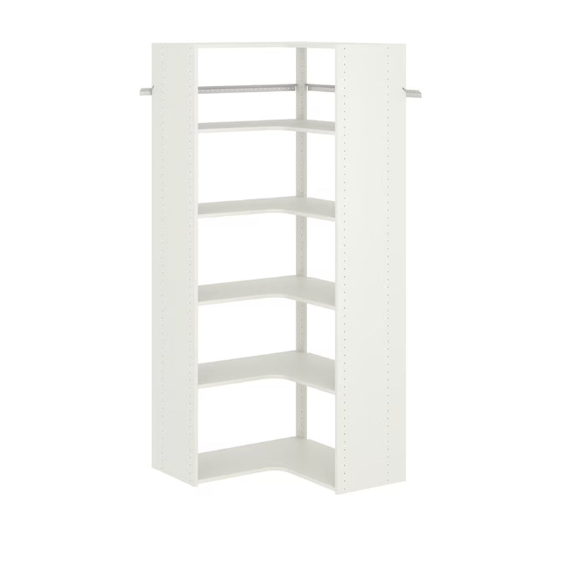 2-Ft to 2.55-Ft W X 7-Ft H White Solid Shelving Wood Closet System