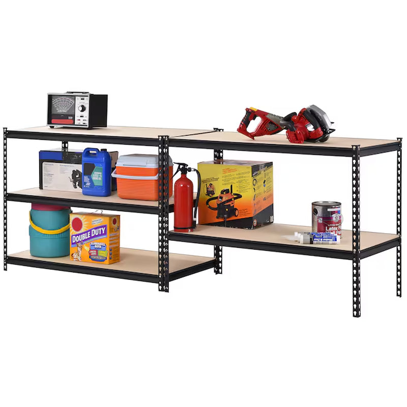 Metal Heavy Duty 5-Tier Utility Shelving Unit (48-In W X 24-In D X 72-In H), Black, (800-Lb Capacity per Shelf)