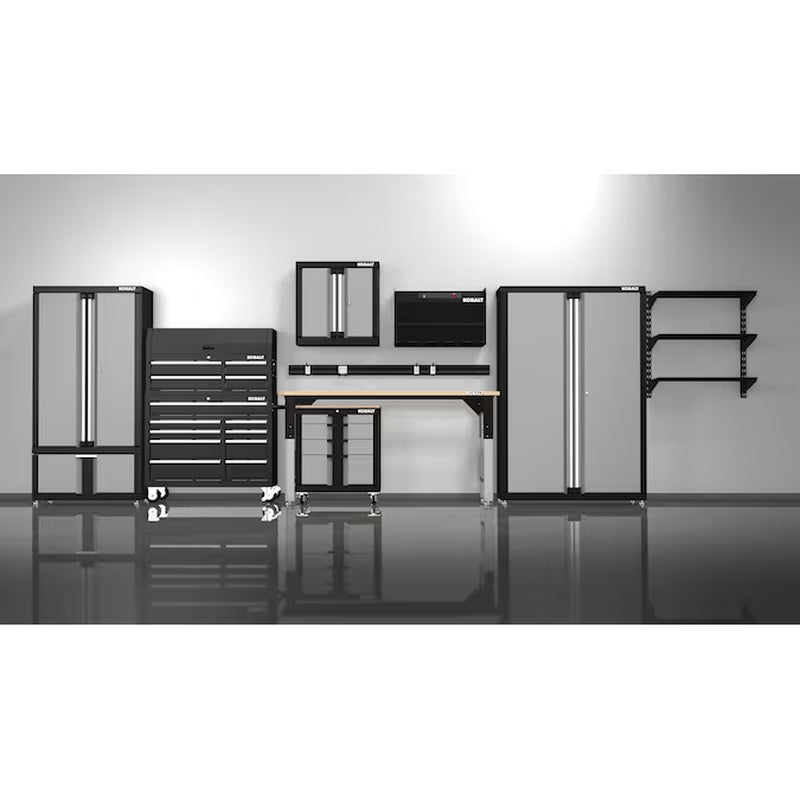 28-In W X 28-In H X 12.5-In D Wall-Mounted Steel Garage Cabinet in Silver