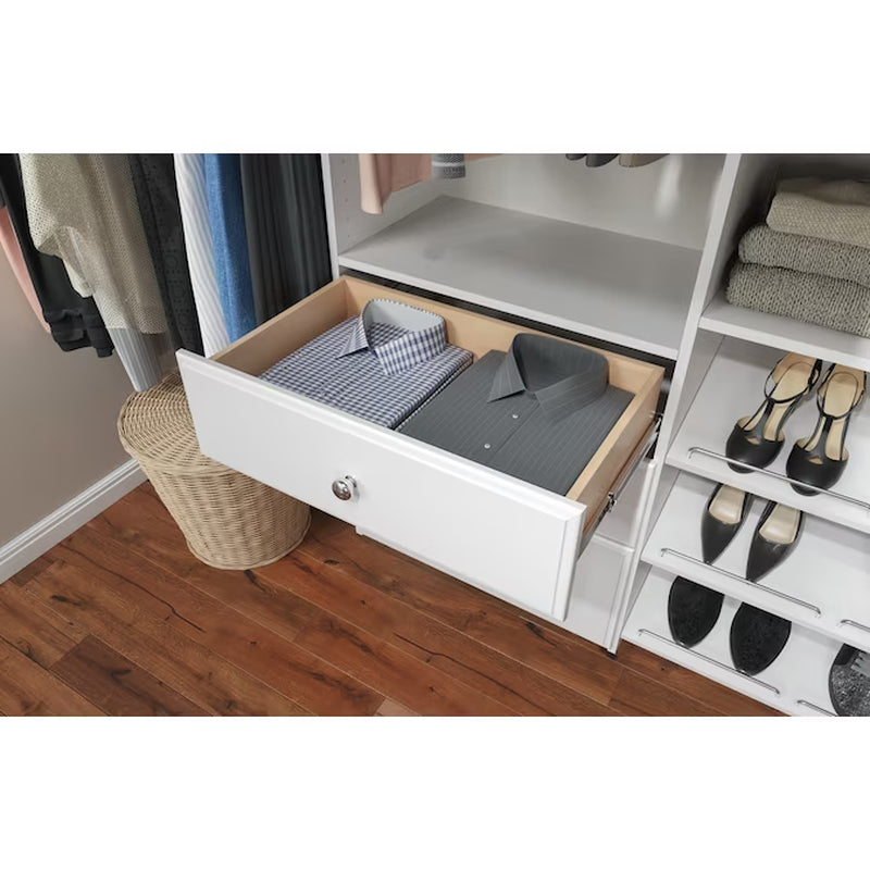 6-Ft to 10-Ft W X 6-Ft H White Solid Shelving Wood Closet System