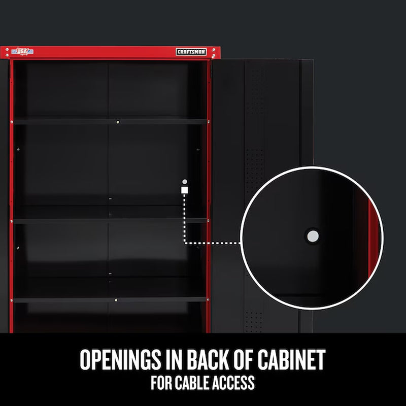 48-In W X 74-In H X 18-In D Freestanding Steel Garage Cabinet in Red