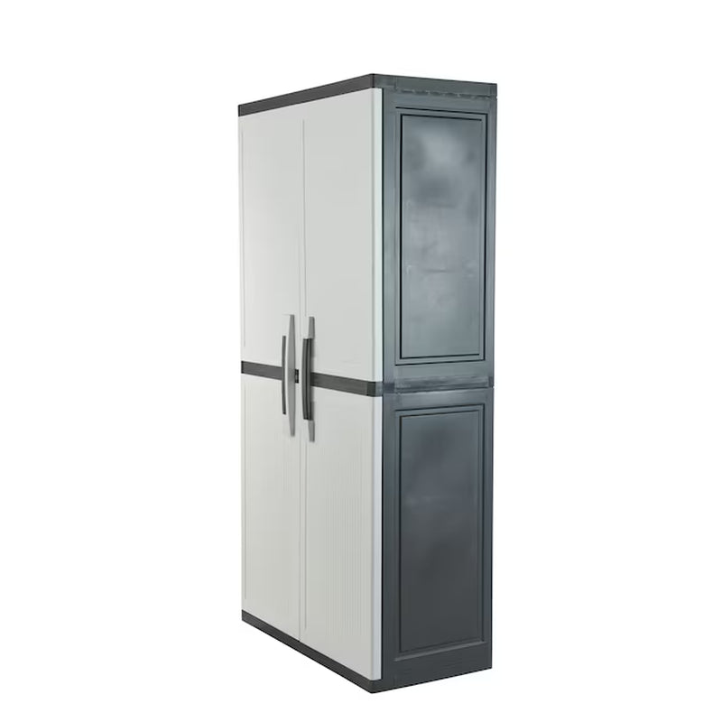 Utility Jumbo Cabinet 34.5-In W X 70.8-In H X 17.5-In D Freestanding Plastic Garage Cabinet in Gray