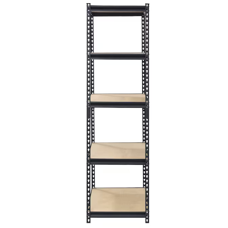 Metal Heavy Duty 5-Tier Utility Shelving Unit (48-In W X 24-In D X 72-In H), Black, (800-Lb Capacity per Shelf)