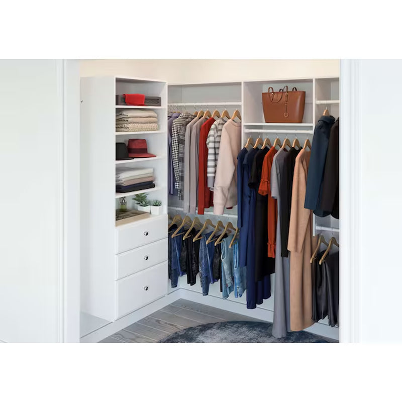 2.1-Ft to 2.1-Ft W X 7-Ft H White Solid Shelving Wood Closet System