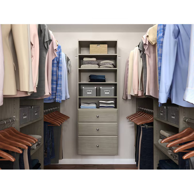 2.1-Ft to 2.1-Ft W X 7-Ft H White Solid Shelving Wood Closet System