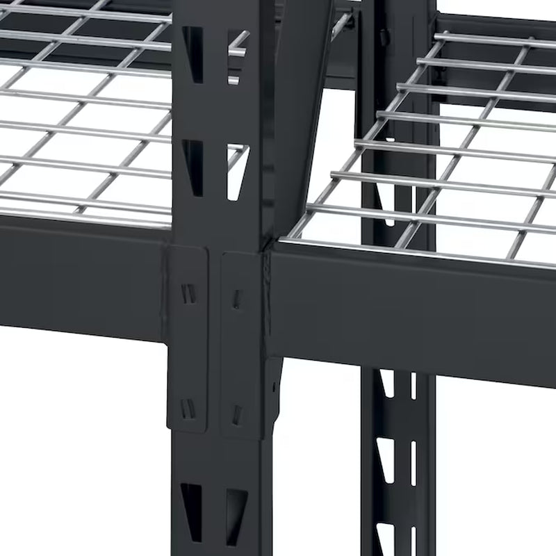 Muscle Rack Steel Heavy Duty 4-Tier Utility (84-In W X 24-In D X 84-In H) Gray, (1500-Lb Capacity per Shelf)