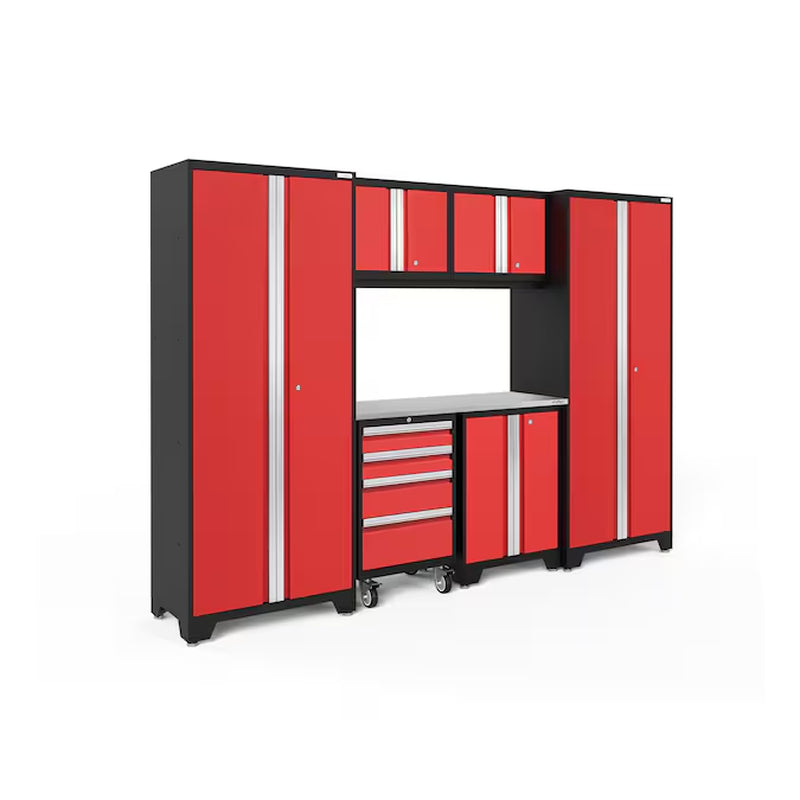 108-In W X 76.75-In H 6-Cabinets Steel Charcoal Gray Garage Storage System