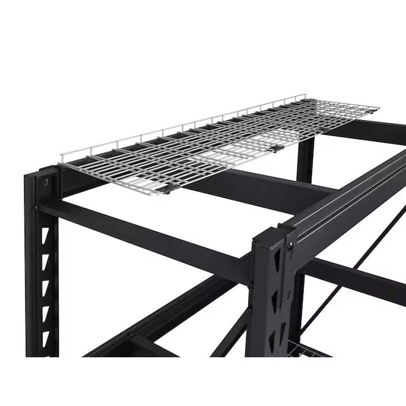 Bolted Steel Heavy Duty 4-Tier Utility Shelving Unit (77-In W X 24-In D X 72-In H), Black, (1500-Lb Capacity per Shelf)