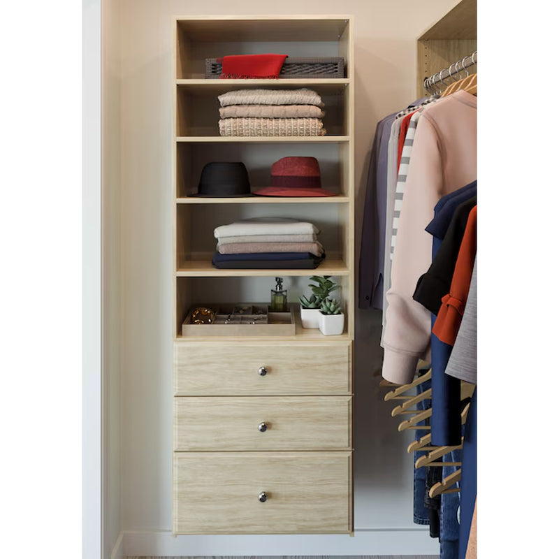 2.1-Ft to 2.1-Ft W X 7-Ft H White Solid Shelving Wood Closet System