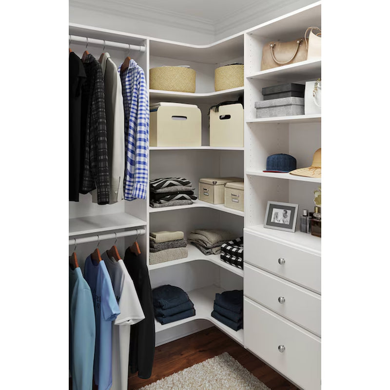 6.5-Ft to 9.5-Ft W X 7-Ft H White Solid Shelving Wood Closet System