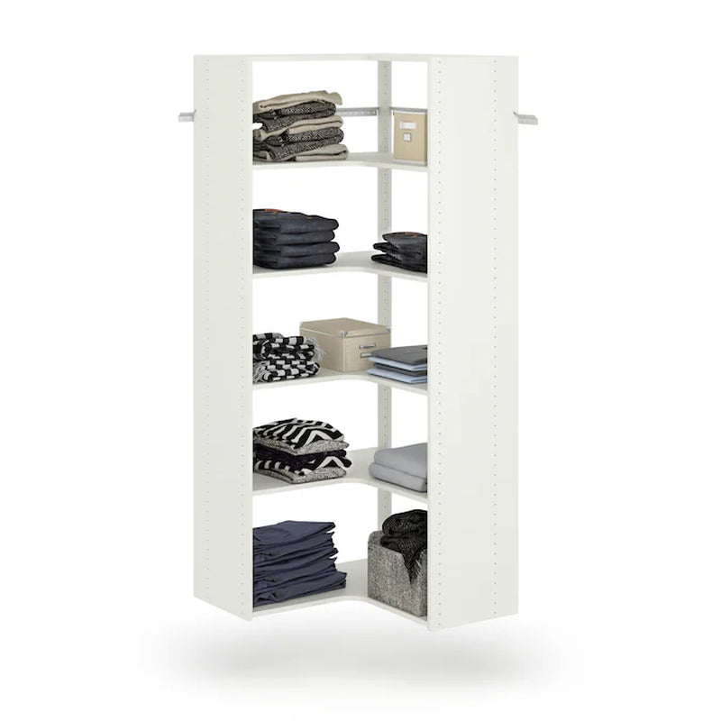 2-Ft to 2.55-Ft W X 7-Ft H White Solid Shelving Wood Closet System