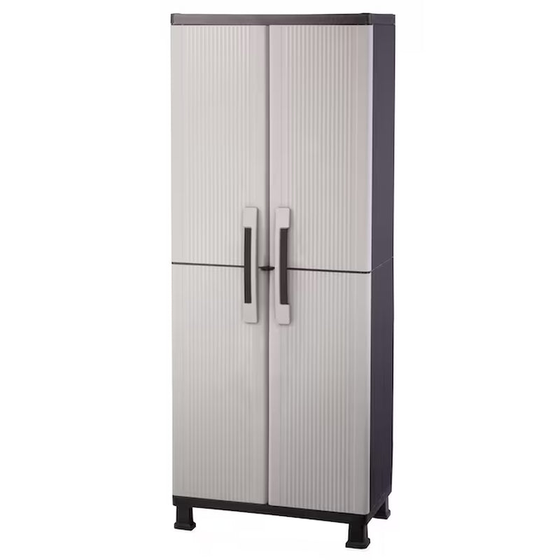 Utility Cabinet 26.8-In W X 68-In H X 14.8-In D Freestanding Plastic Garage Cabinet in Gray