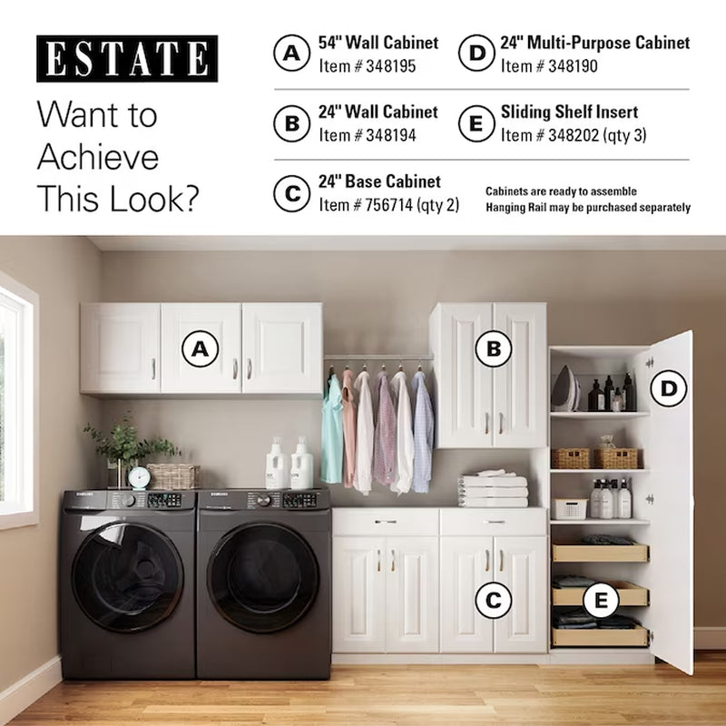 23.75-In W X 70.375-In H Wood Composite White Wall-Mount Utility Storage Cabinet