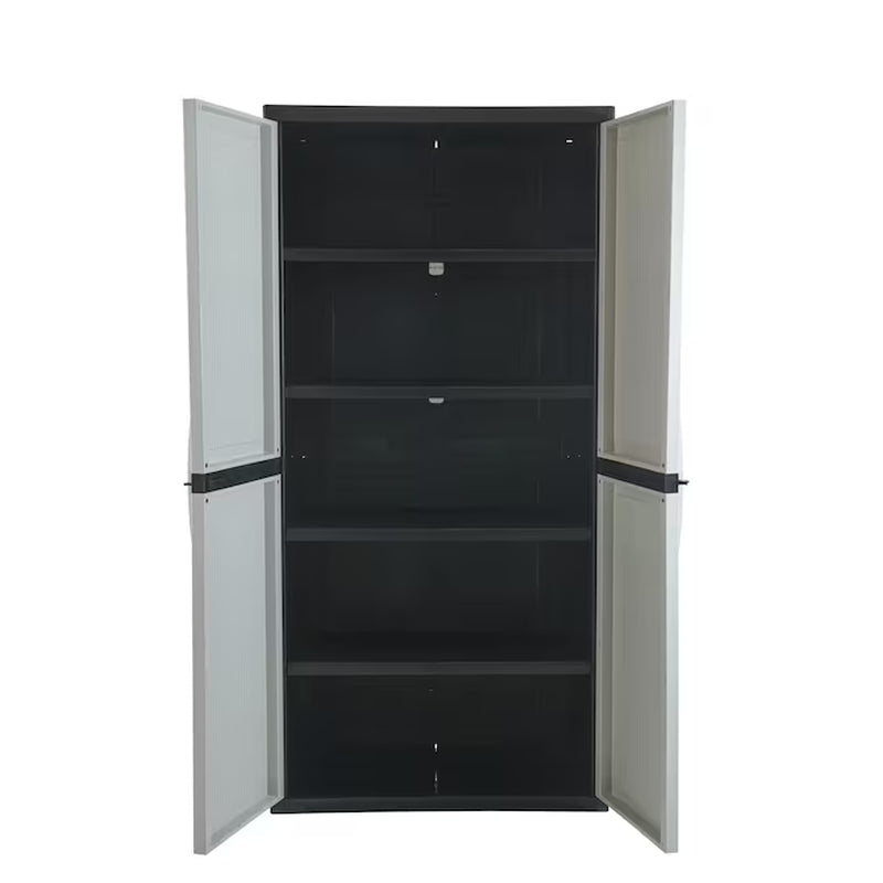 Utility Jumbo Cabinet 34.5-In W X 70.8-In H X 17.5-In D Freestanding Plastic Garage Cabinet in Gray