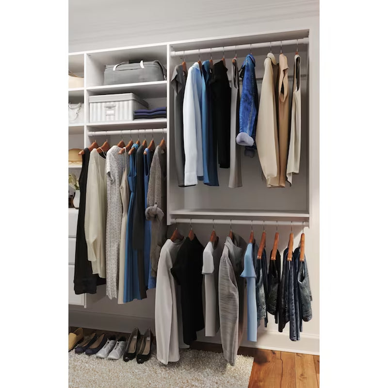 6.5-Ft to 9.5-Ft W X 7-Ft H White Solid Shelving Wood Closet System