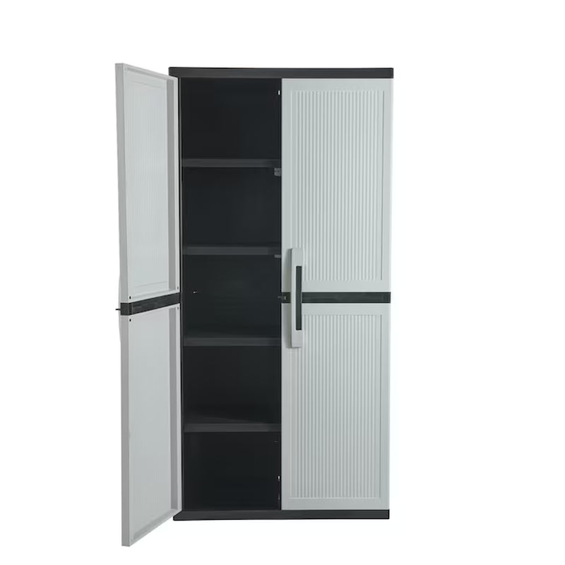 Utility Jumbo Cabinet 34.5-In W X 70.8-In H X 17.5-In D Freestanding Plastic Garage Cabinet in Gray
