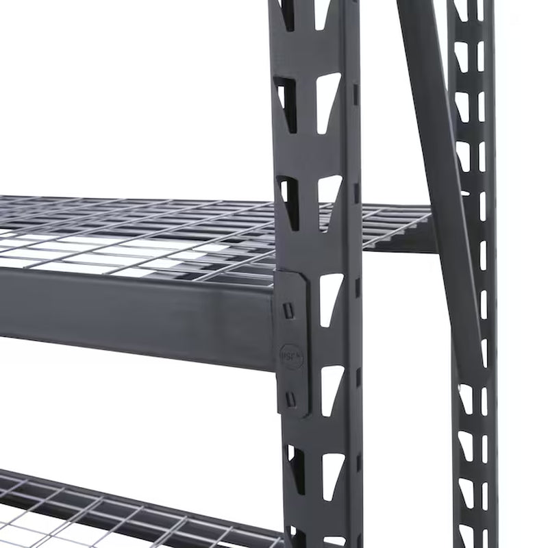 Muscle Rack Steel Heavy Duty 4-Tier Utility (84-In W X 24-In D X 84-In H) Gray, (1500-Lb Capacity per Shelf)