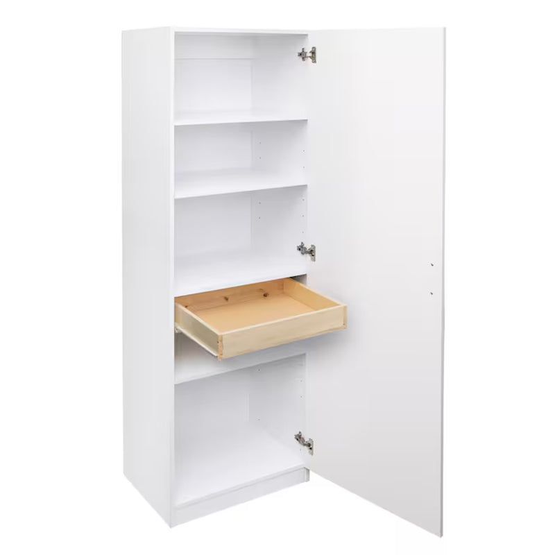 23.75-In W X 70.375-In H Wood Composite White Wall-Mount Utility Storage Cabinet