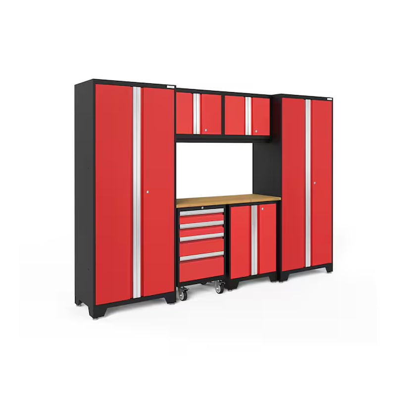 108-In W X 76.75-In H 6-Cabinets Steel Charcoal Gray Garage Storage System