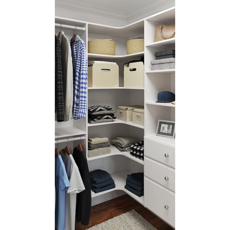 2-Ft to 2.55-Ft W X 7-Ft H White Solid Shelving Wood Closet System