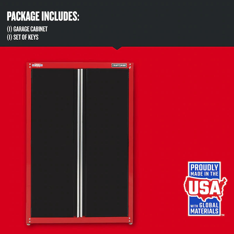 48-In W X 74-In H X 18-In D Freestanding Steel Garage Cabinet in Red