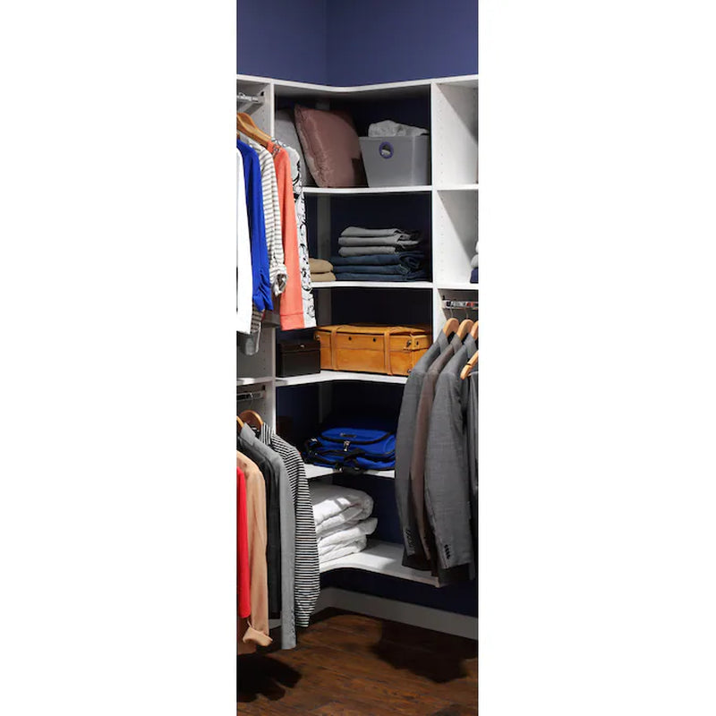 2-Ft to 2.55-Ft W X 7-Ft H White Solid Shelving Wood Closet System