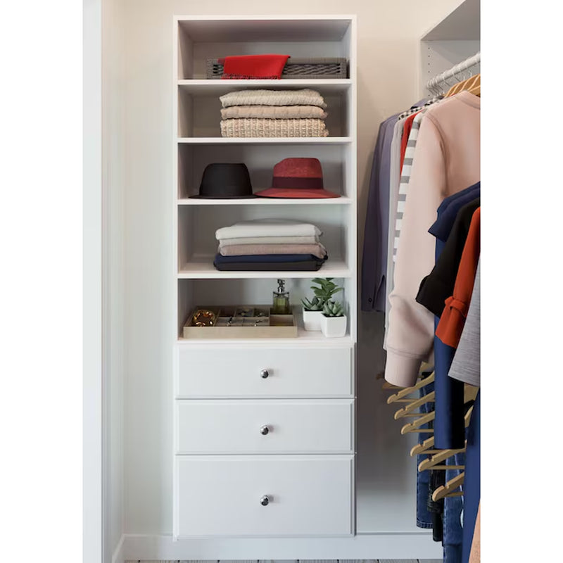 2.1-Ft to 2.1-Ft W X 7-Ft H White Solid Shelving Wood Closet System