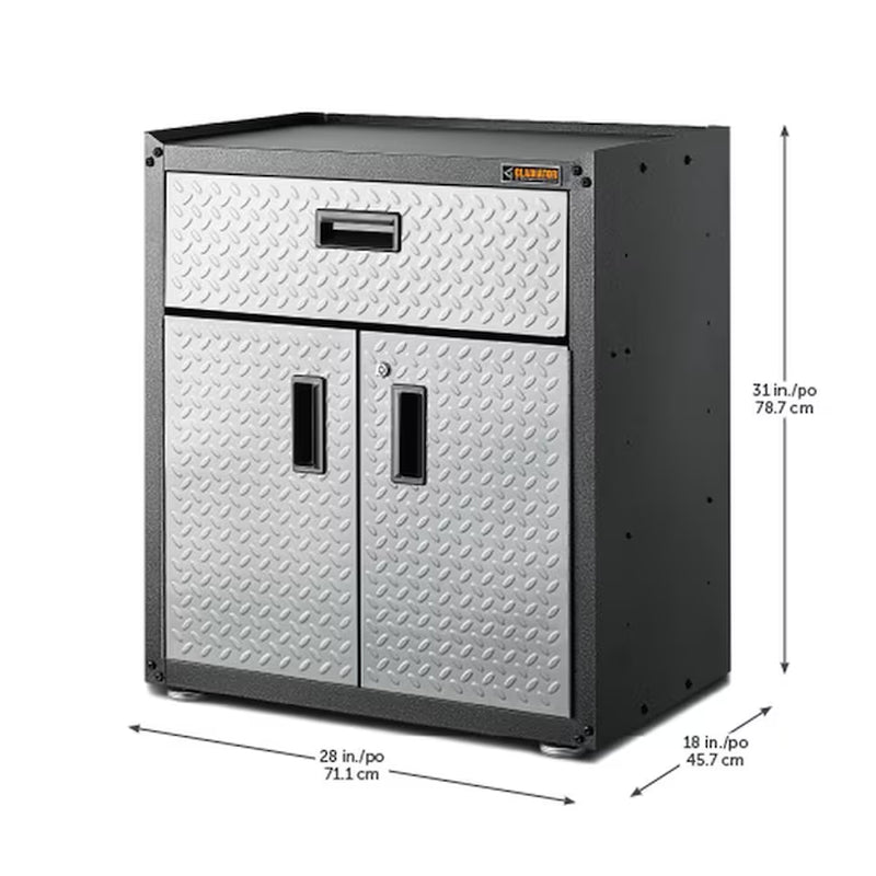Ready-To-Assemble 3/4 Door Gearbox 28-In W X 31-In H X 18-In D Freestanding Steel Garage Cabinet in Gray