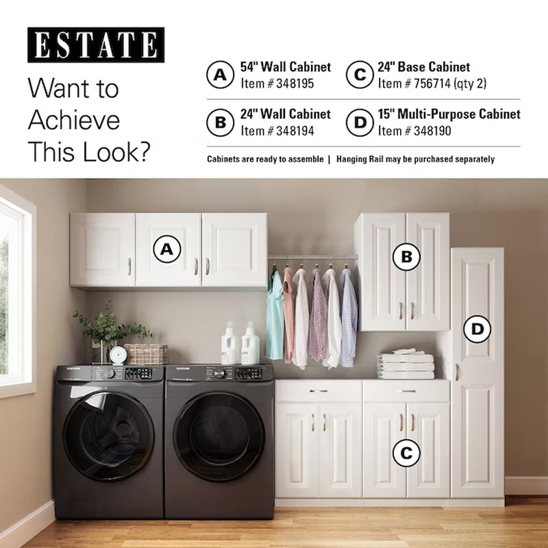 23.75-In W X 32-In H Wood Composite White Wall-Mount Utility Storage Cabinet