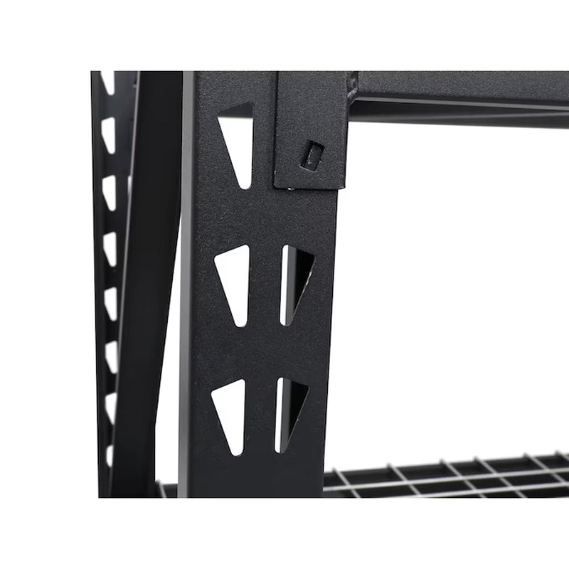 Bolted Steel Heavy Duty 4-Tier Utility Shelving Unit (77-In W X 24-In D X 72-In H), Black, (1500-Lb Capacity per Shelf)