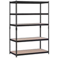Metal Heavy Duty 5-Tier Utility Shelving Unit (48-In W X 24-In D X 72-In H), Black, (800-Lb Capacity per Shelf)