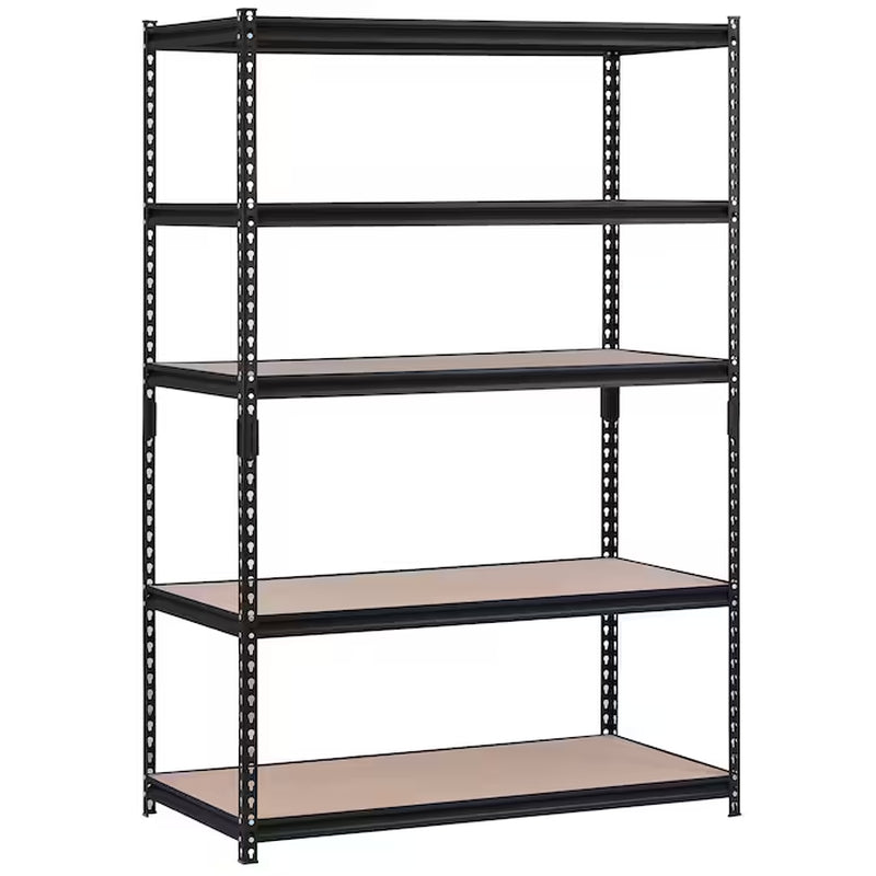 Metal Heavy Duty 5-Tier Utility Shelving Unit (48-In W X 24-In D X 72-In H), Black, (800-Lb Capacity per Shelf)