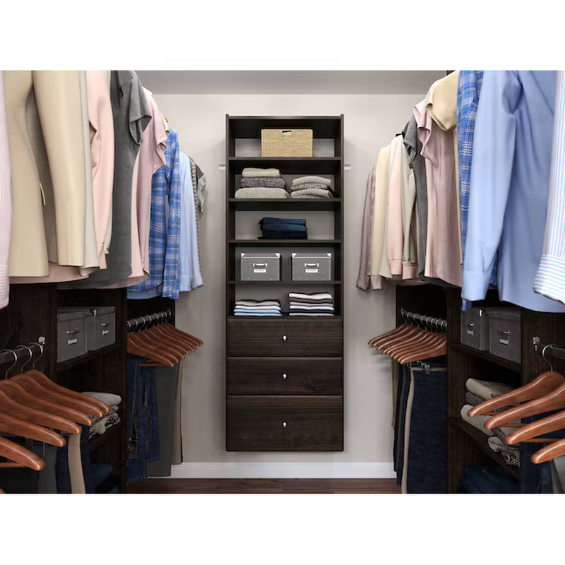 2.1-Ft to 2.1-Ft W X 7-Ft H White Solid Shelving Wood Closet System