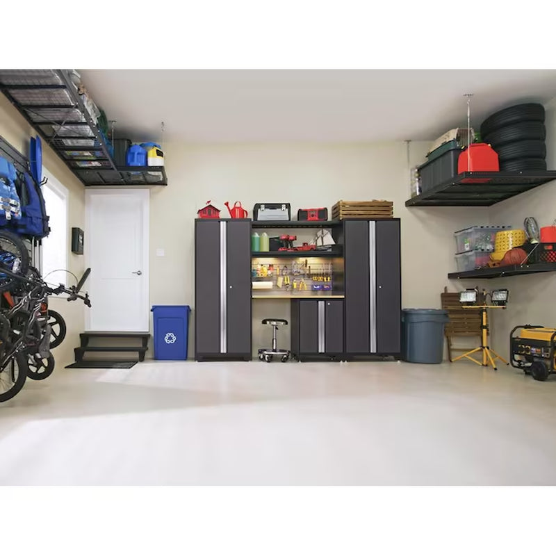 108-In W X 76.75-In H 6-Cabinets Steel Charcoal Gray Garage Storage System