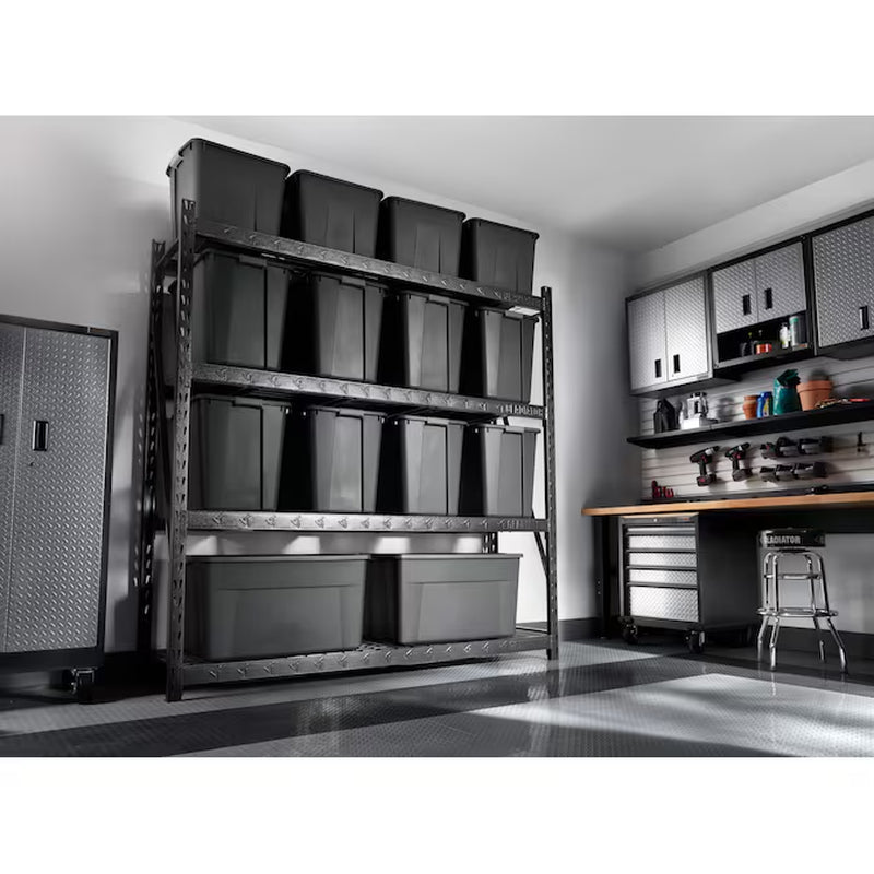 Heavy Duty Steel Heavy Duty 4-Tier Utility Shelving Unit (90-In W X 24-In D X 90-In H), Gray, (2000-Lb Capacity per Shelf)