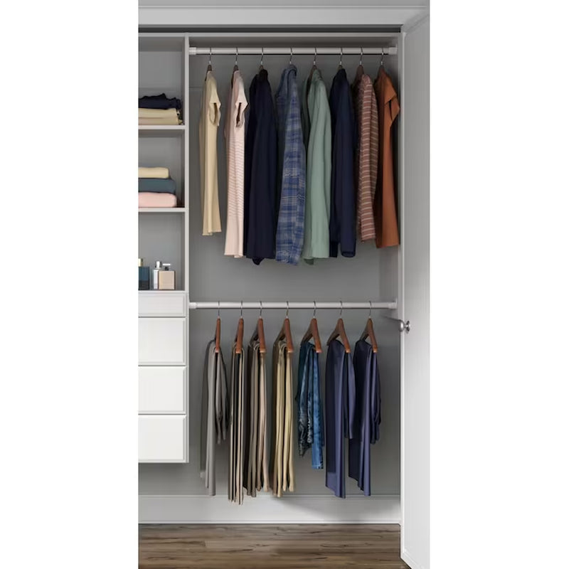 4-Ft to 8-Ft W X 6-Ft H White Solid Shelving Wood Closet System
