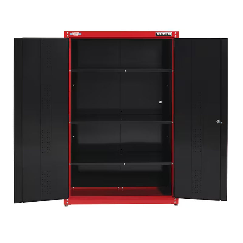48-In W X 74-In H X 18-In D Freestanding Steel Garage Cabinet in Red