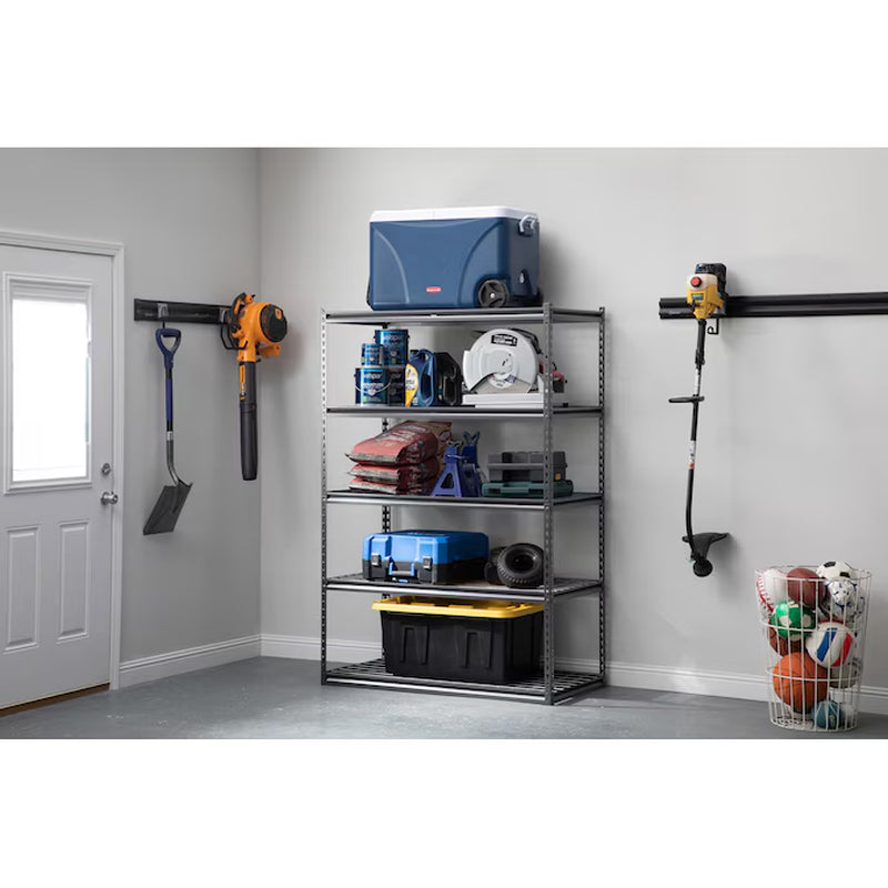 Metal Heavy Duty 5-Tier Utility Shelving Unit (48-In W X 24-In D X 72-In H) Gray, (1000-Lb Capacity per Shelf)