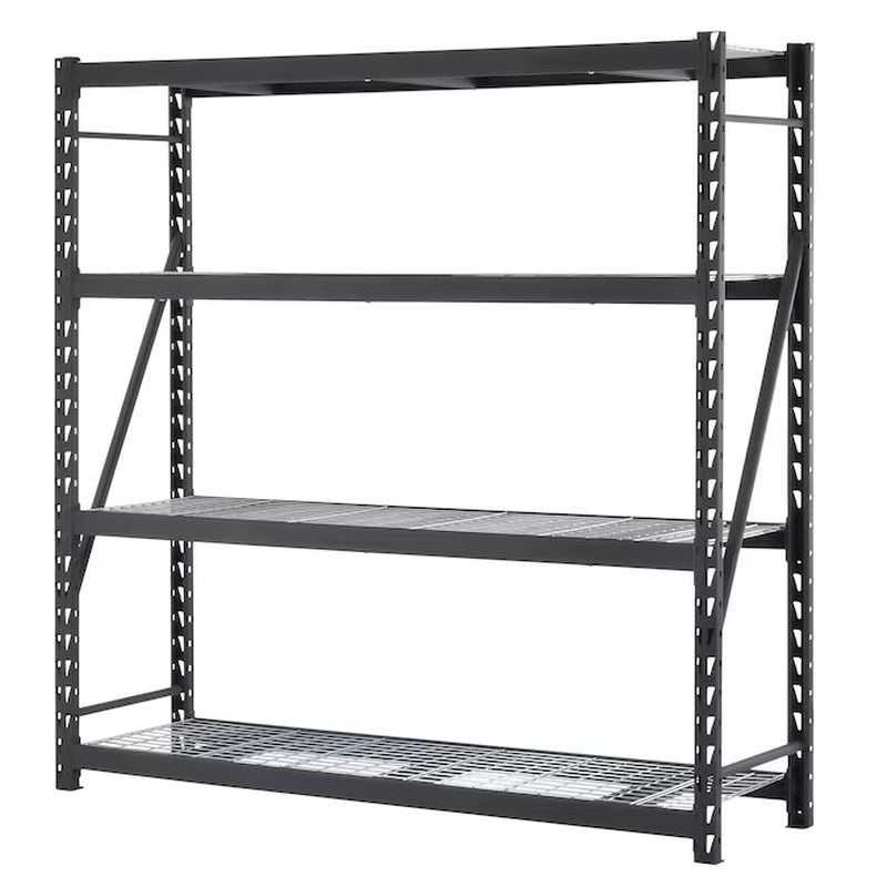 Muscle Rack Steel Heavy Duty 4-Tier Utility (84-In W X 24-In D X 84-In H) Gray, (1500-Lb Capacity per Shelf)