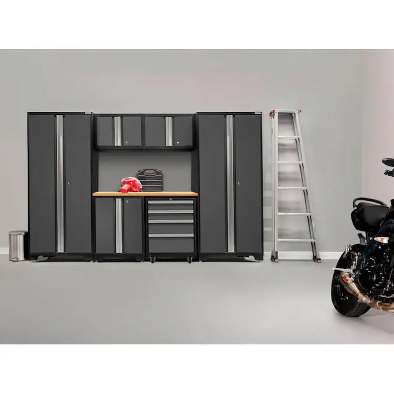 108-In W X 76.75-In H 6-Cabinets Steel Charcoal Gray Garage Storage System