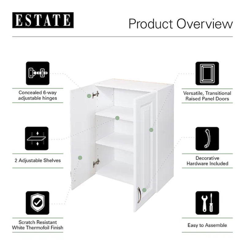 23.75-In W X 32-In H Wood Composite White Wall-Mount Utility Storage Cabinet