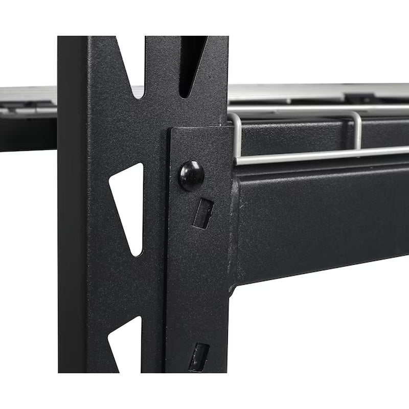 Bolted Steel Heavy Duty 4-Tier Utility Shelving Unit (77-In W X 24-In D X 72-In H), Black, (1500-Lb Capacity per Shelf)