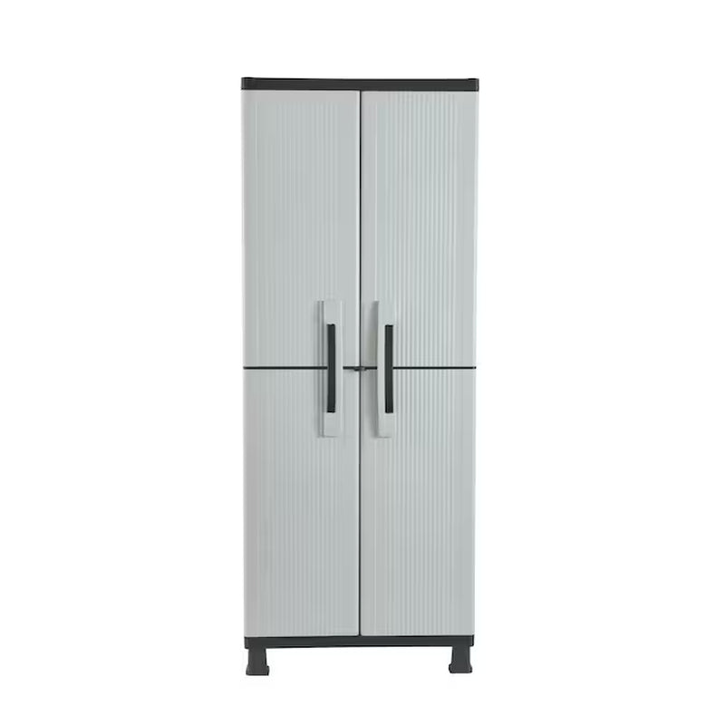 Utility Cabinet 26.8-In W X 68-In H X 14.8-In D Freestanding Plastic Garage Cabinet in Gray