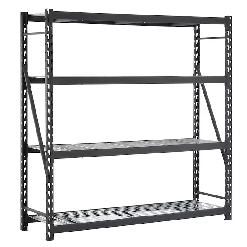 Muscle Rack Steel Heavy Duty 4-Tier Utility (84-In W X 24-In D X 84-In H) Gray, (1500-Lb Capacity per Shelf)