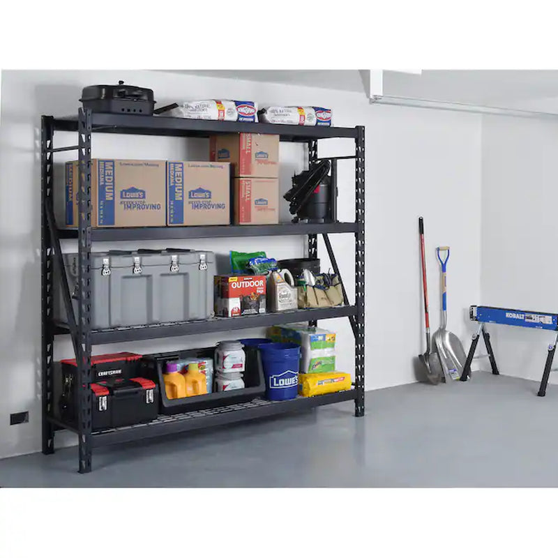 Muscle Rack Steel Heavy Duty 4-Tier Utility (84-In W X 24-In D X 84-In H) Gray, (1500-Lb Capacity per Shelf)